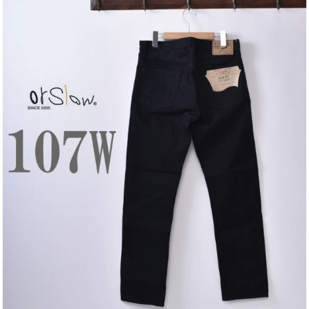 or Slow Lot 107W Black Denim Jeans, Japan, Size M (See Size Chart, 31x30 approx)